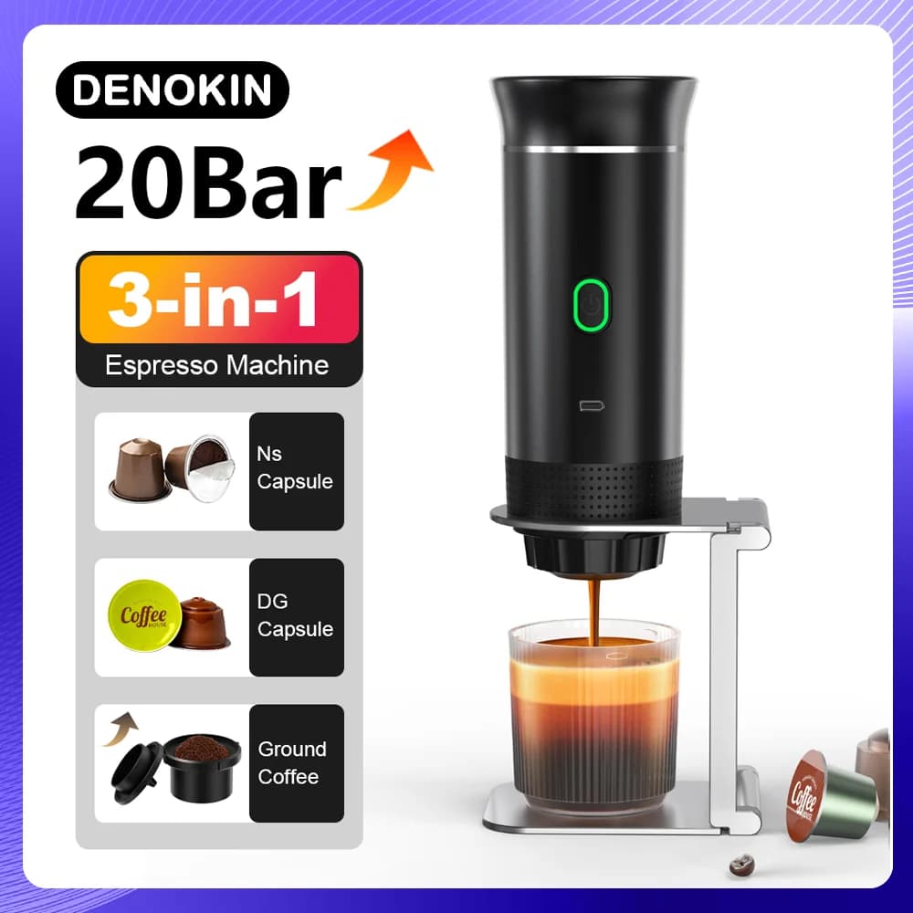 Bærbar 3-i-1 espressokaffemaskine