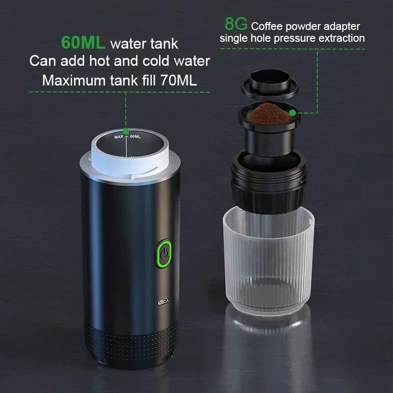 Bærbar 3-i-1 espressokaffemaskine