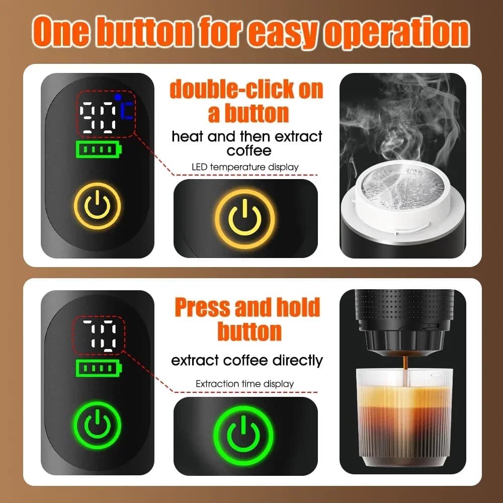Bærbar espressokaffemaskine 3-i-1