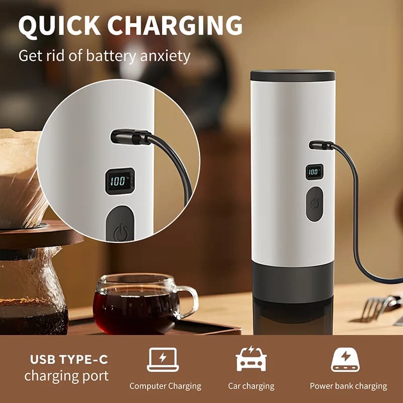 Bærbar elektrisk kaffemaskine 7800mAh