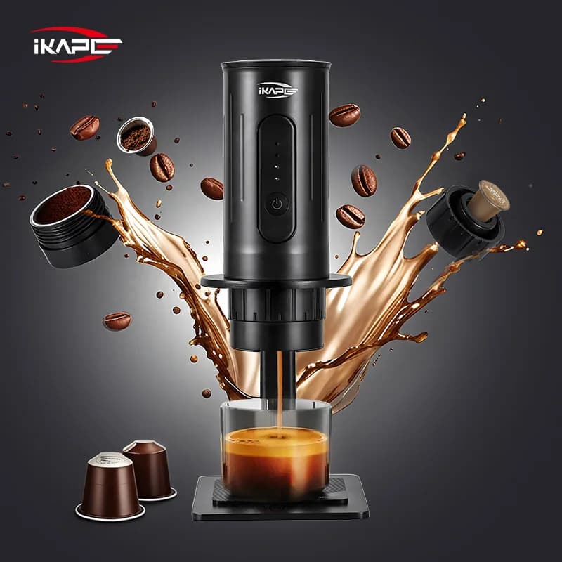 Bærbar manuel kaffemaskine til kapsler & ground coffee